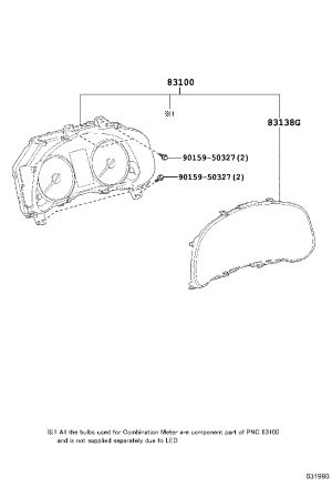 Instrument Cluster Glass 83852-78010 for Lexus NX Series