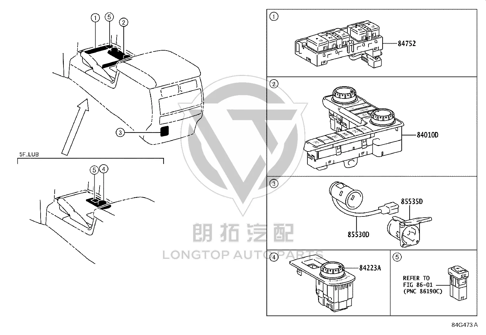 Air Conditioning Control Panel Trim 84010-60F61 for Toyota Land Cruiser