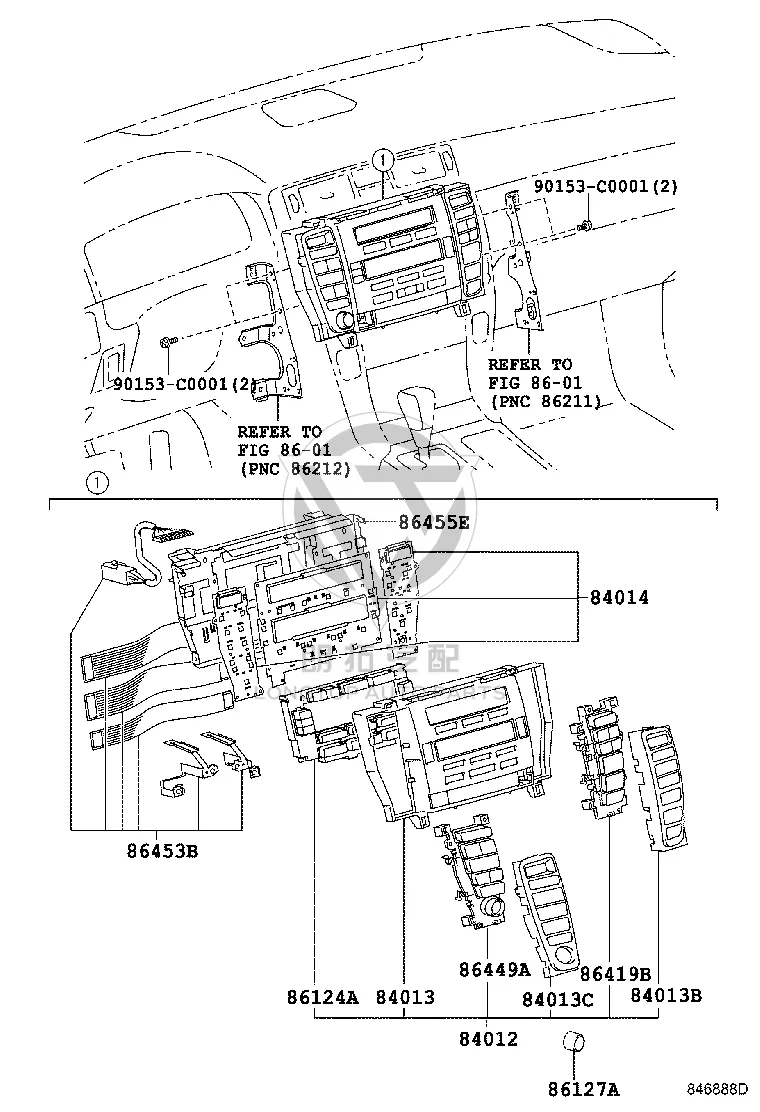 Multimedia Module Housing 86455-30020 for Toyota Crown