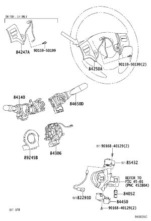 Light switch 84140-02391 for Toyota Corolla