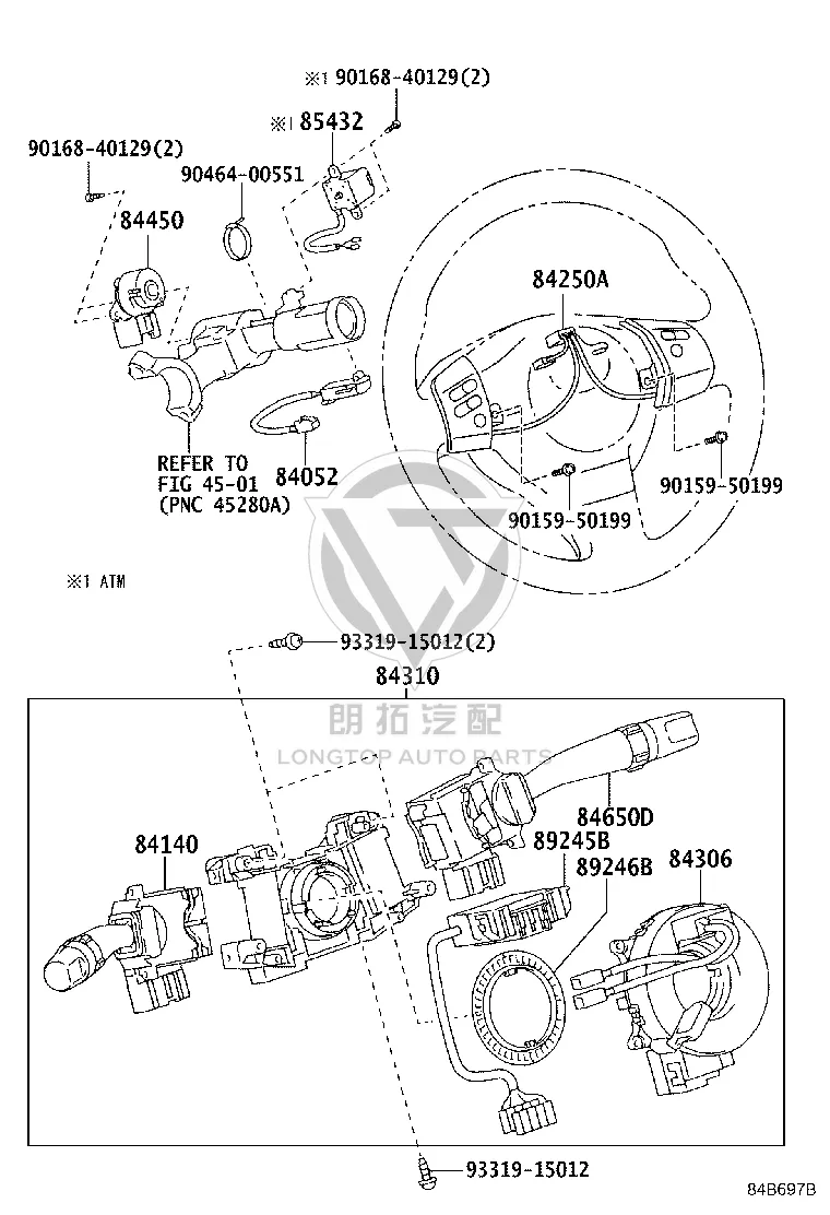 Steering Wheel Multifunction Switch 84250-35070 for Toyota FJ Cruiser
