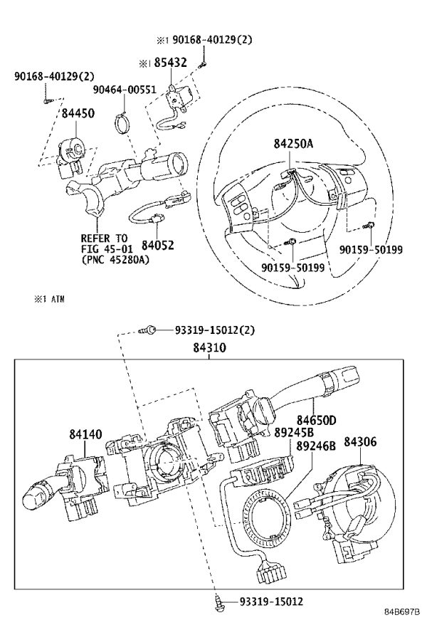 Steering Wheel Multifunction Switch 84250-35070 for Toyota FJ Cruiser