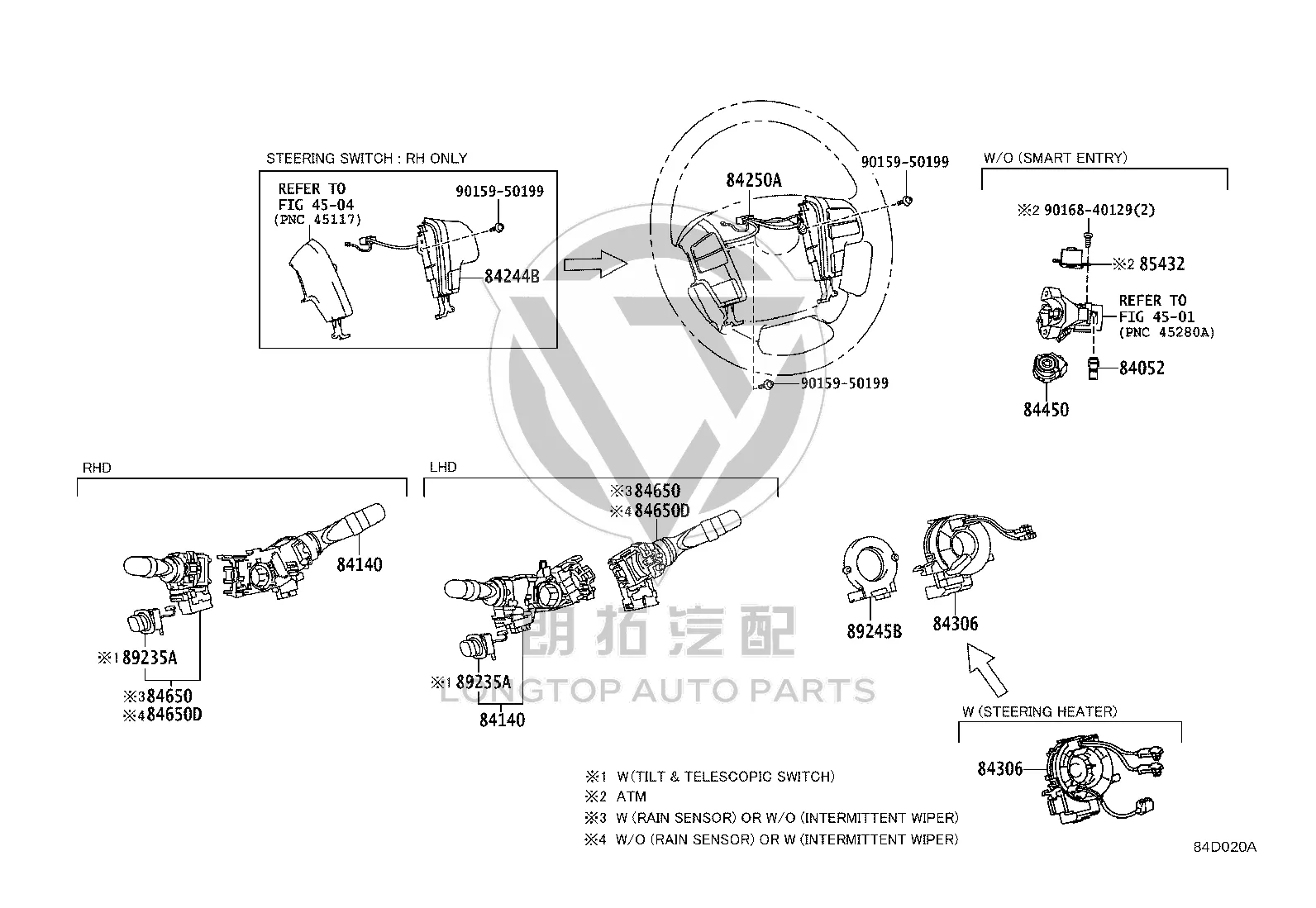 Windshield Wiper Switch 84652-48190 for Toyota ALPHARD