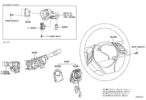 Steering Angle Sensor 8924B-10010 for Toyota ALPHARD