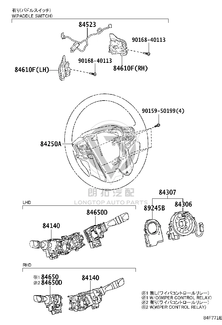 Light Switch 84140-33250 for Toyota Alphard