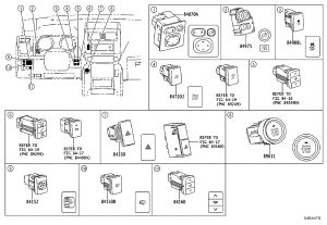 Headlamp Beam Height Adjustment Switch 84152-0G010 for Toyota Land Cruiser Prado