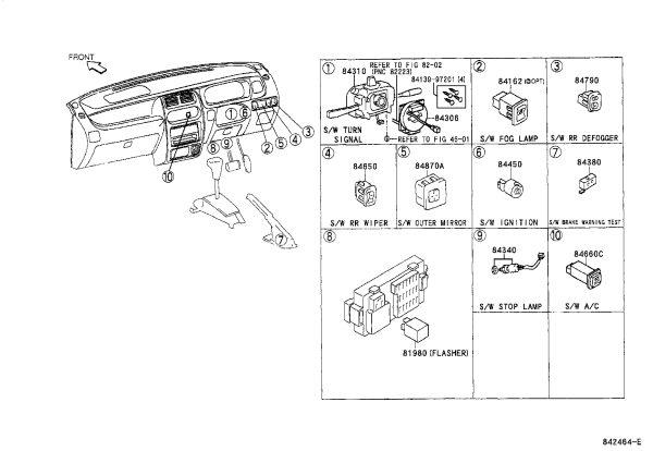 Rear Window Defogger Switch Assembly 84790-97201 for Toyota Duet