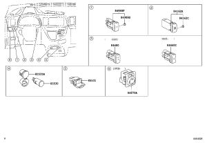 Rear Fog Light Switch 84165-33040 for Toyota WISH
