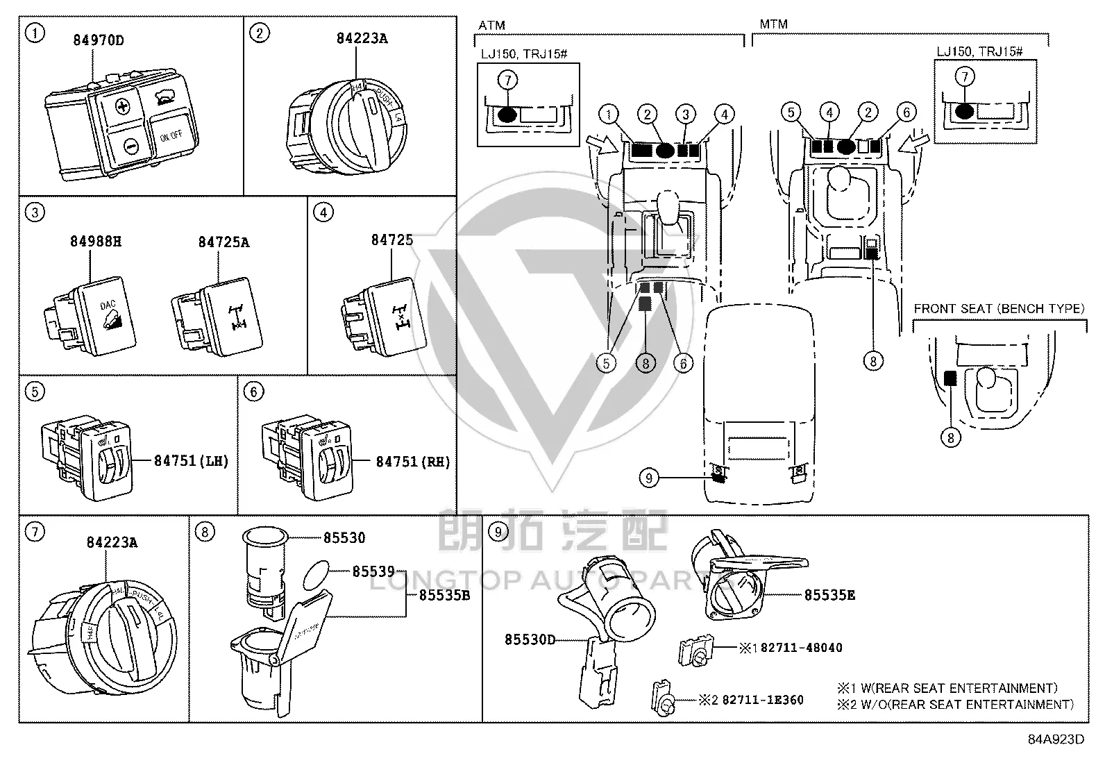 Driver Seat Heater 84751-60171 for Toyota Land Cruiser Prado