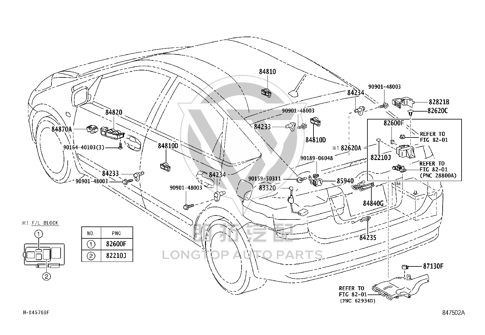 Tailgate Light Switch 84230-53010 for Toyota Prius