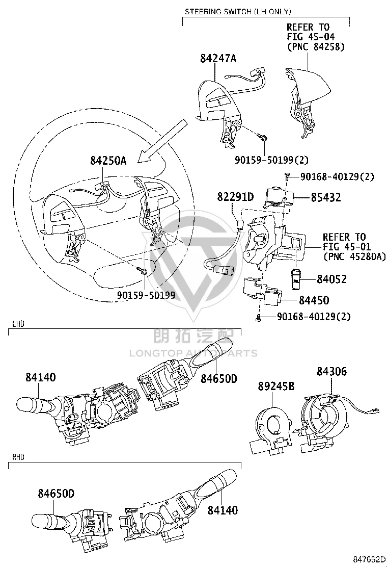 Steering Angle Sensor 89245-33040 for Toyota ALPHARD