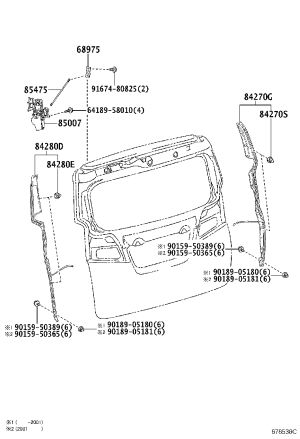 Tail cover lift sensor (left) 84280-58041 for Toyota Alphard