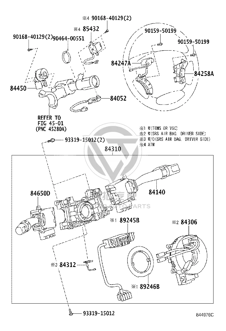 Wiper Switch 84652-60A40 for Toyota Land Cruiser Prado