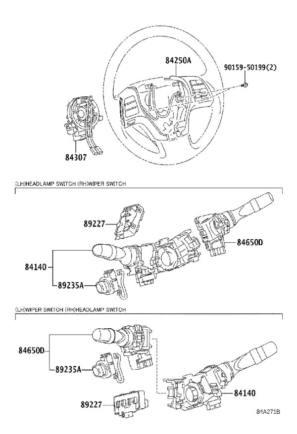 Airbag Coil 84307-48100 for Lexus RX270