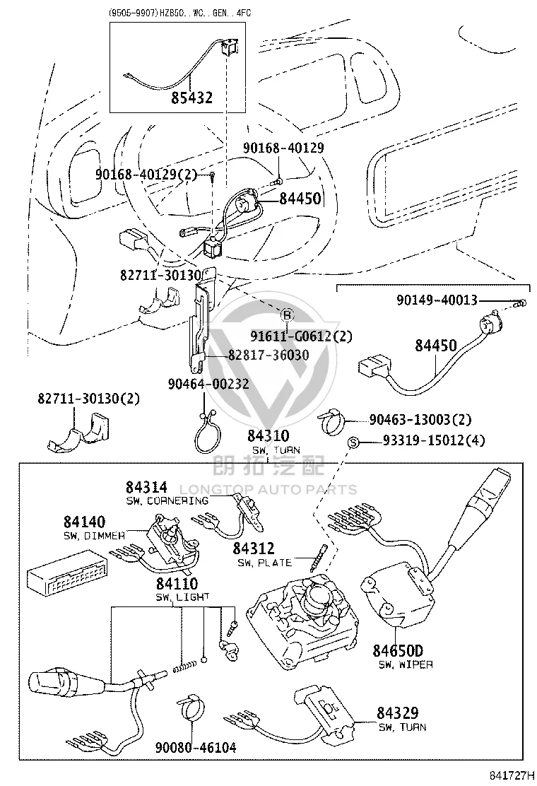 Combination Switch 84310-36610 for Toyota Coaster