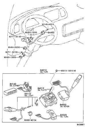 Windshield Wiper Switch 84652-36780 for Toyota Coaster