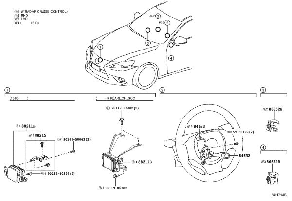 Cruise Sensor 88210-62020 for Toyota Camry