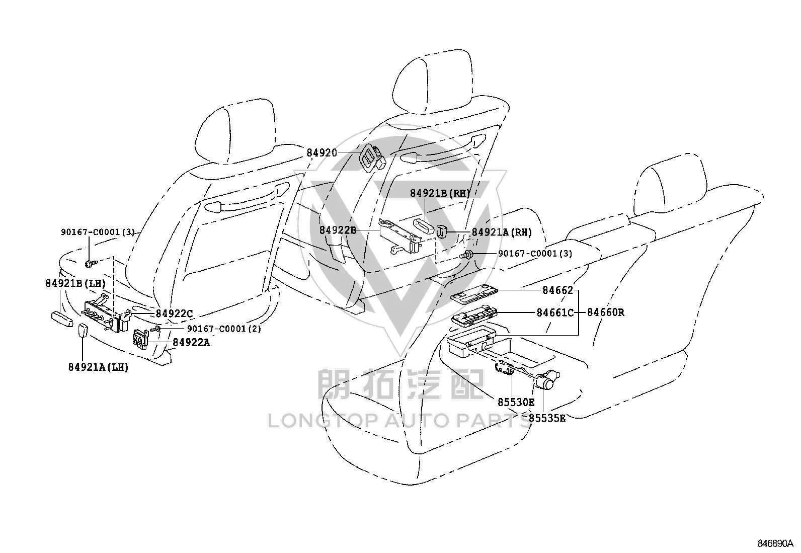 Cooler Control Switch Plate 84662-30040 for Toyota Crown