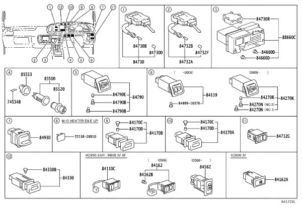 Tail Cover Open Switch 84930-36020 for Toyota Coaster