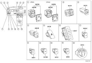 Four-wheel drive control switch 84724-0C030 for Toyota Sequoia