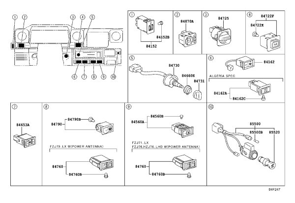Fog Light Switch Bulb 84999-10170 for Toyota Celica