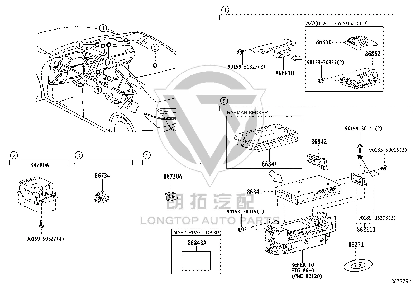 Remote Control Operation Controller Assembly 84780-33220 for Lexus ES