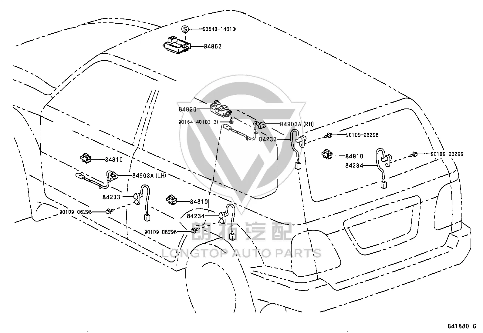Door Unlock Switch Sub-Assembly 84903-60040 for Toyota Land Cruiser