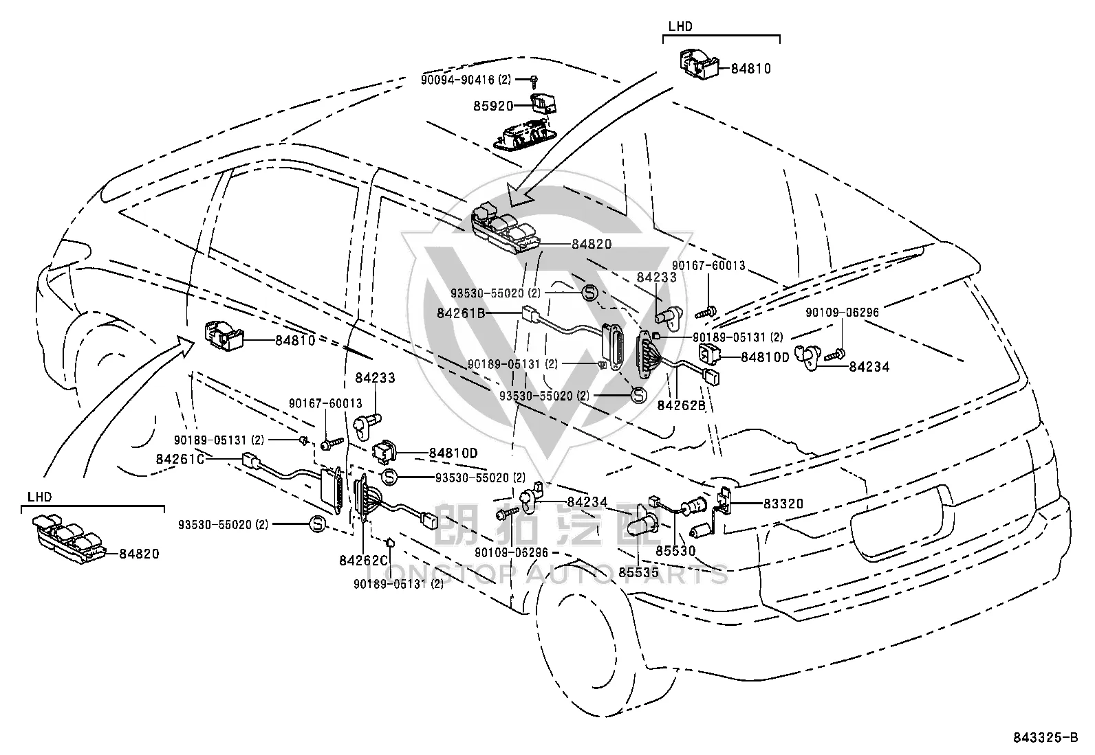 Rear Right Window Switch 84810-60050 for Toyota Land Cruiser