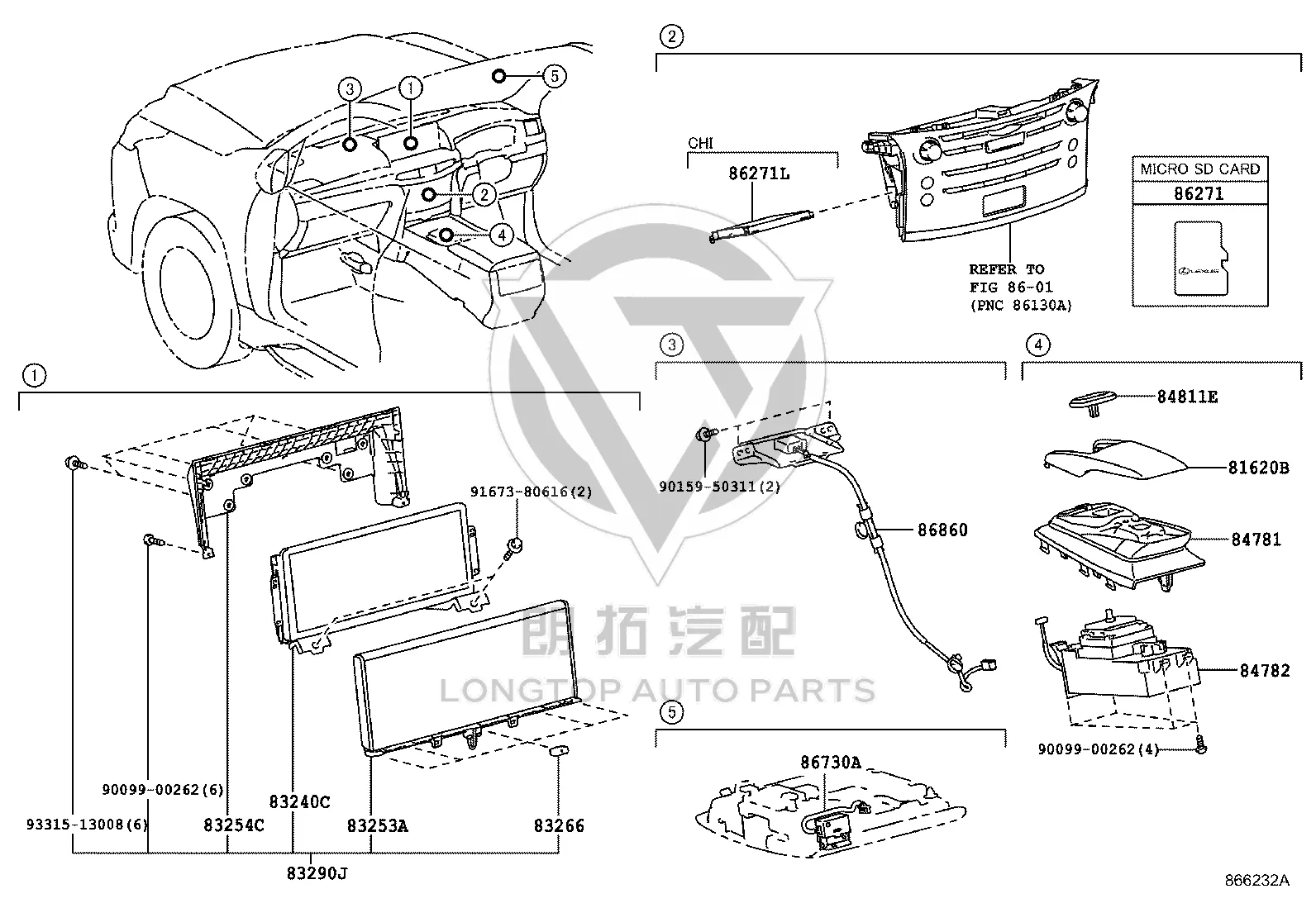 Switch Button 84811-60020 for Lexus LX570