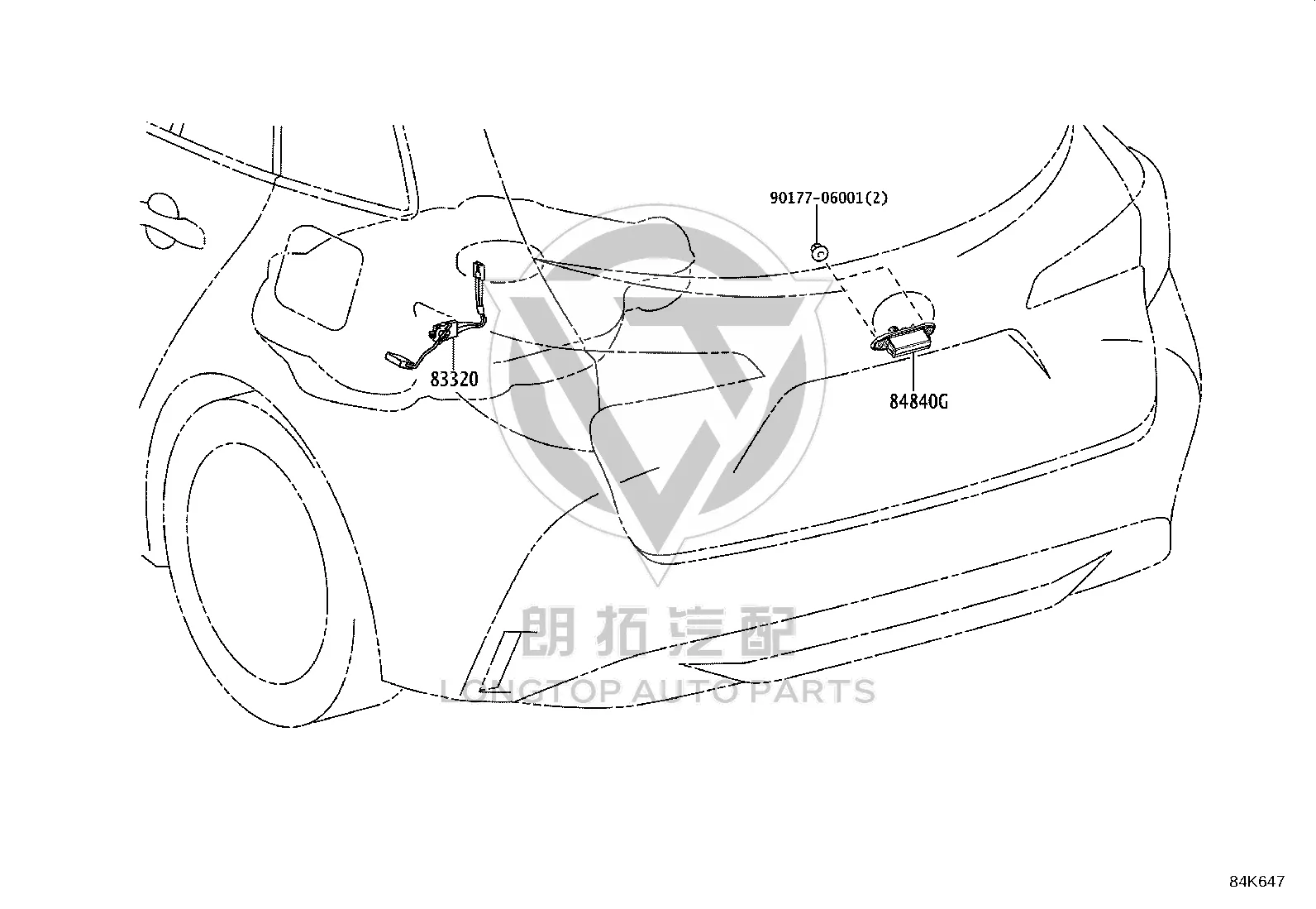 Tailgate Switch 84840-47060 for Toyota GRANVIA