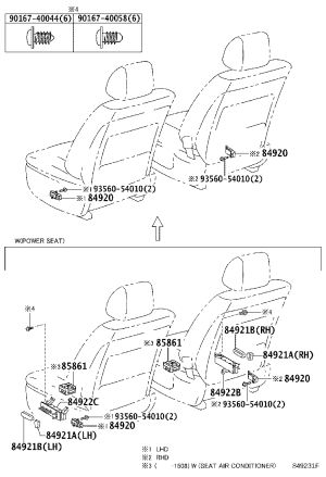 Cockpit Seat Forward and Backward Adjustment Handle 84921-60110A2 for Toyota Alphard