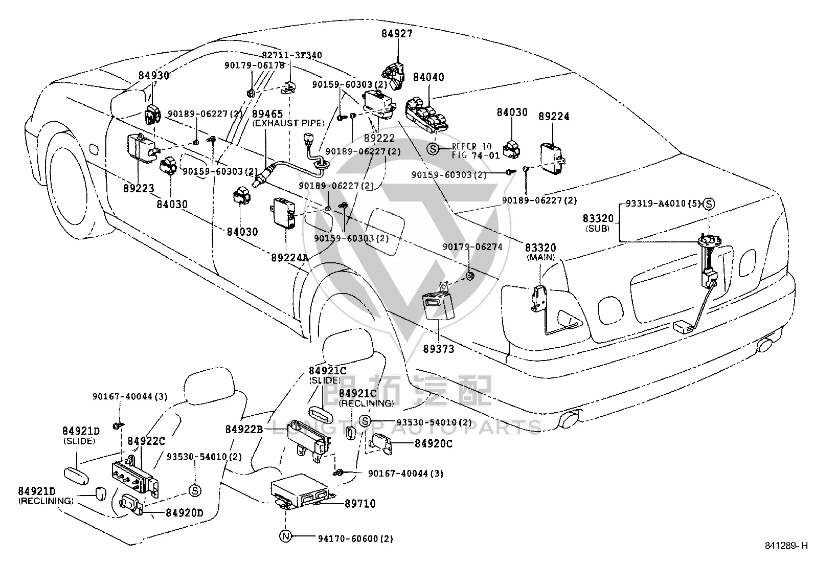 Front door locking system module (right) 89223-30040 for Lexus GS300