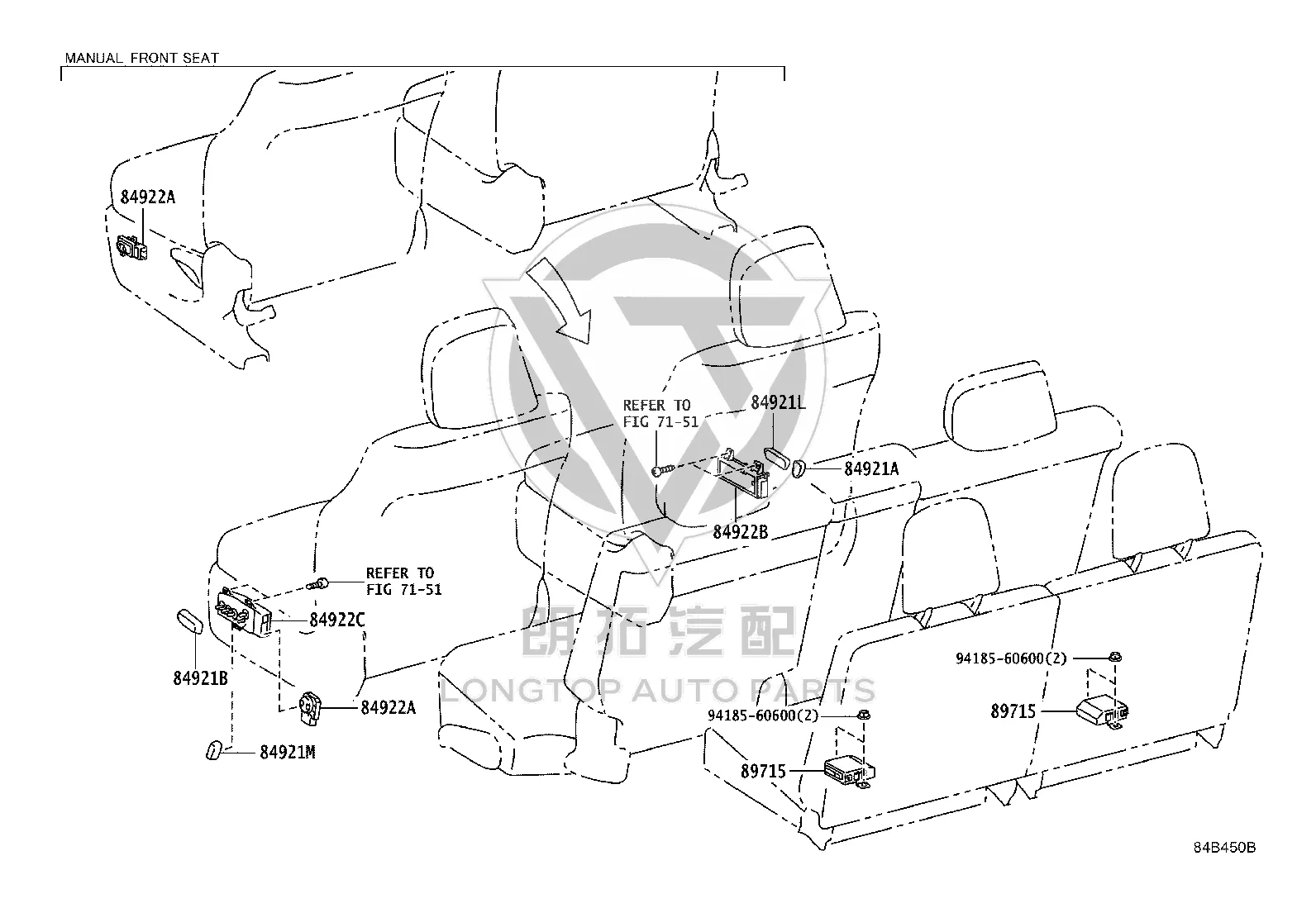 Cockpit Seat Adjustment Handle 84921-60190 for Toyota Land Cruiser Prado