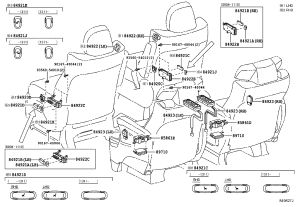 Rear Seat Adjustment Switch (Right) 84923-58020C0 for Toyota Alphard