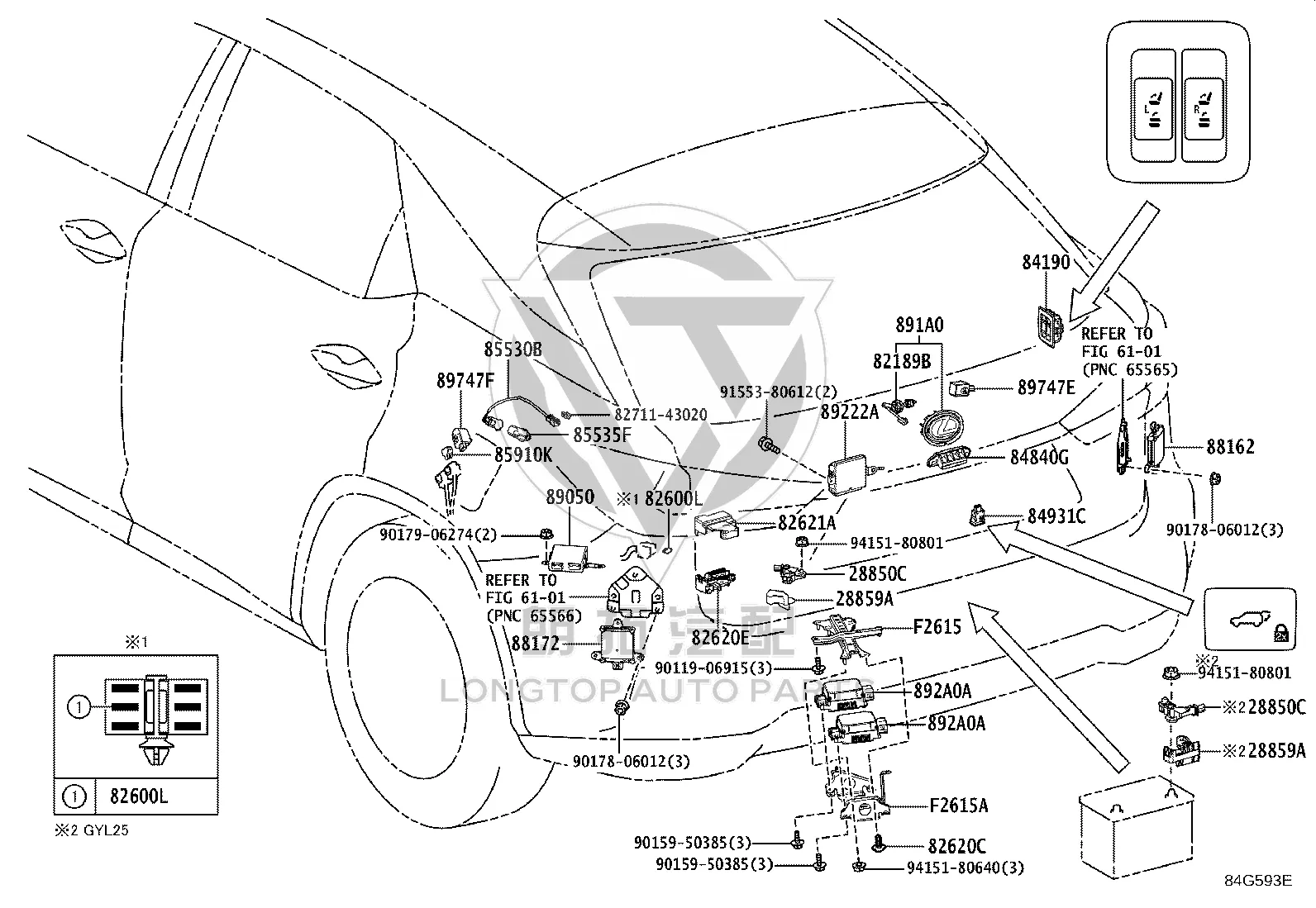 Tailgate Opener Switch 84930-48110 for Lexus RX