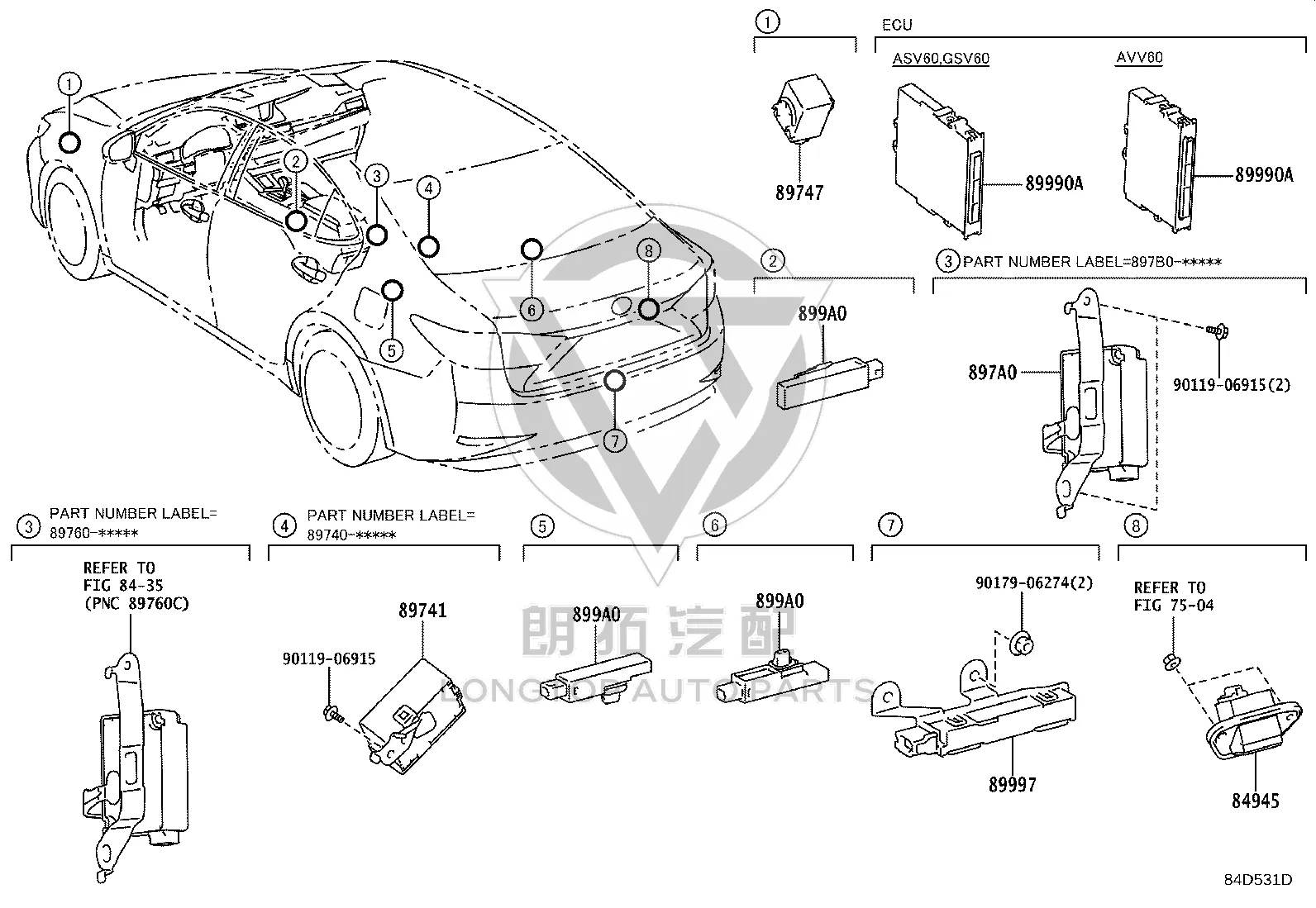 Smart Key Antenna 89997-48020 for Toyota Highlander