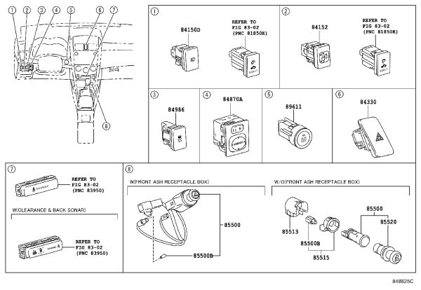 Vehicle Stability Control Switch 84986-02020 for Toyota Corolla