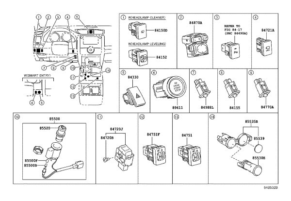 Vehicle Stability Control Switch 84988-0P020 for Toyota REIZ