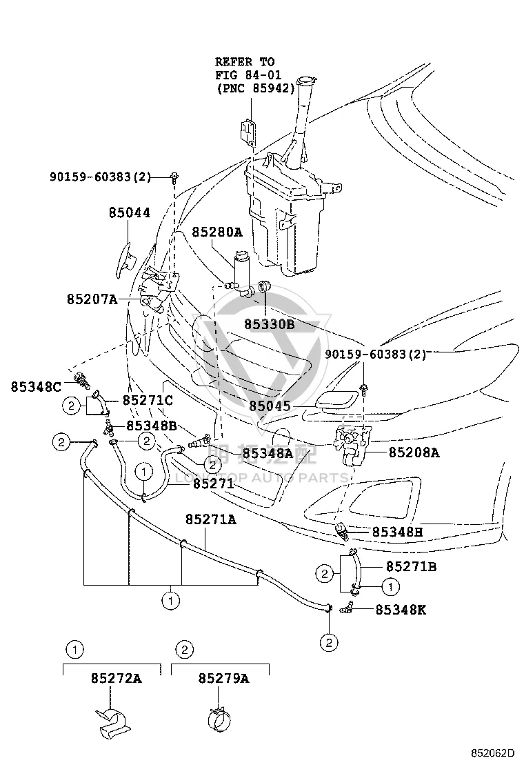 Headlight Washer Nozzle Cover 85044-12120 for Toyota Corolla
