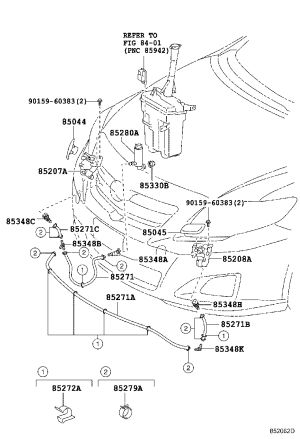 Headlight Washer Nozzle Cover 85044-12120 for Toyota Corolla