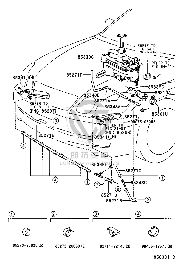 Headlight Washer Nozzle 85044-30020 for Lexus GS300