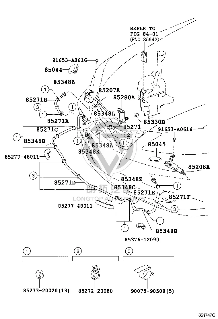 Headlight Washer Hose 90075-15041 for Lexus ES240