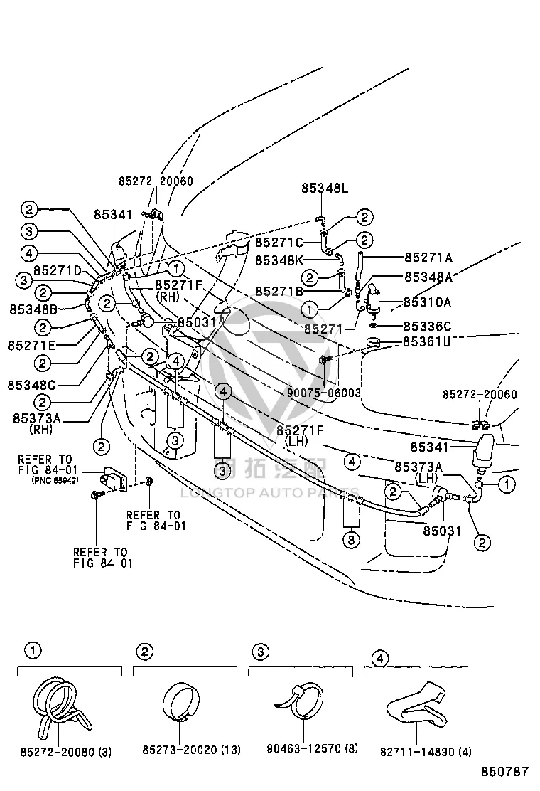 Front Light Washer Nozzle 85044-42030 for Toyota RAV4