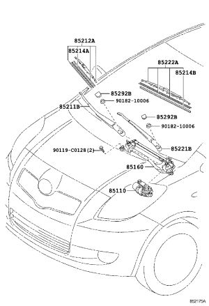 Front Windshield Wiper Motor 85110-0D160 for Toyota Yaris