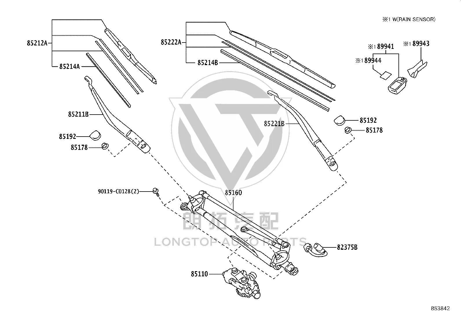Front Windshield Wiper Blade 85222-0G030 for Toyota Land Cruiser Prado