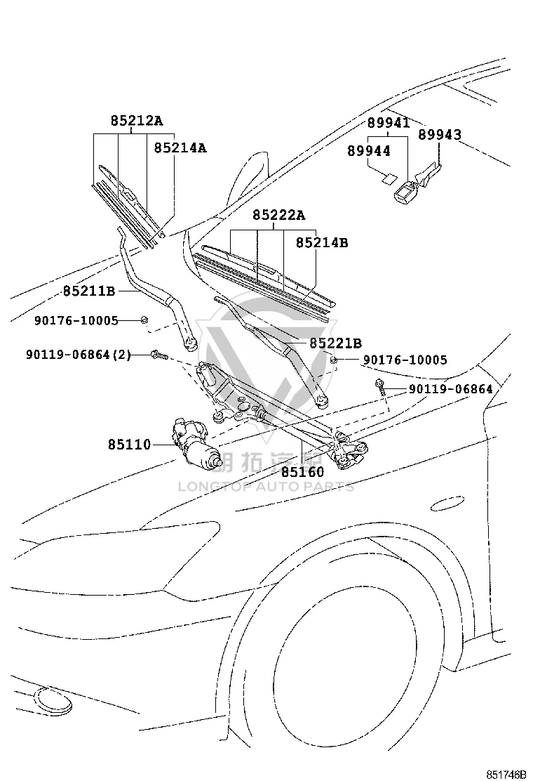 Front Windshield Wiper Blade 85212-33231 for Lexus ES
