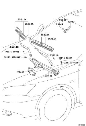Front Windshield Wiper Motor 85110-33330 for Lexus ES240