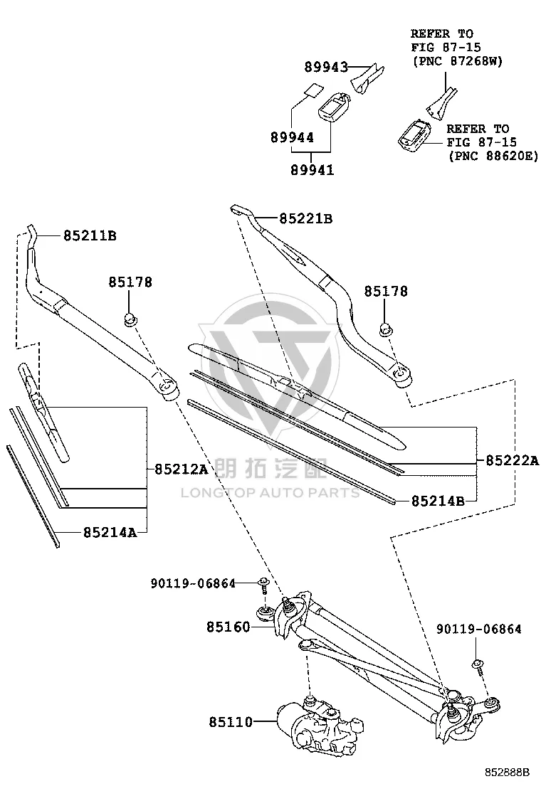 Front Windshield Wiper Blade 85212-33270 for Lexus ES