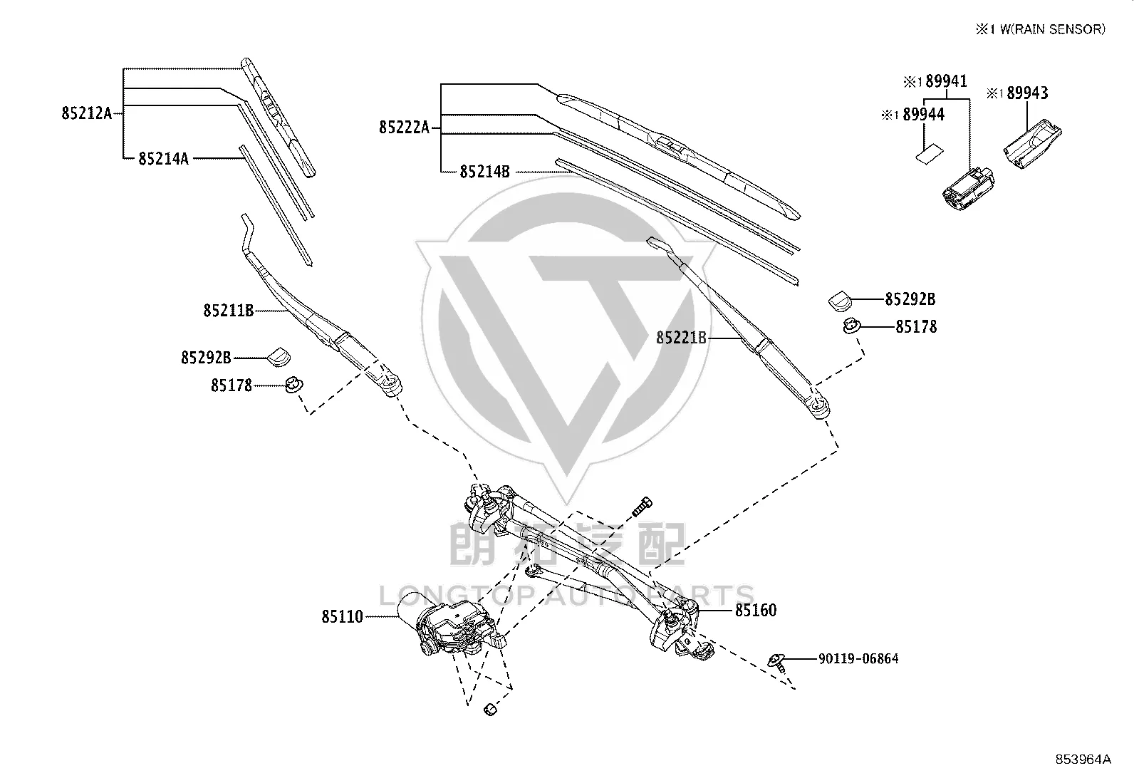Front Windshield Wiper Blade 85212-33280 for Lexus ES350