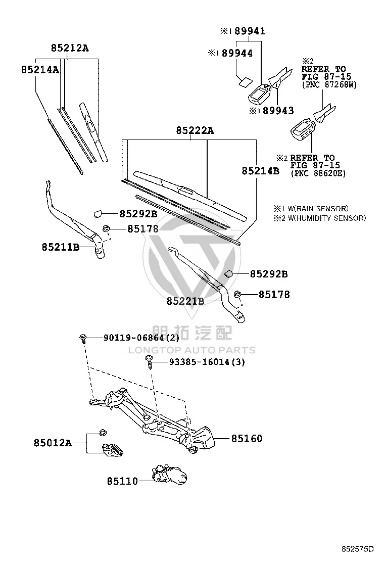 Front Windshield Wiper Blade 85212-74010 for Toyota ZELAS